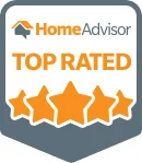 Home Advisor Top Rated badge with white background