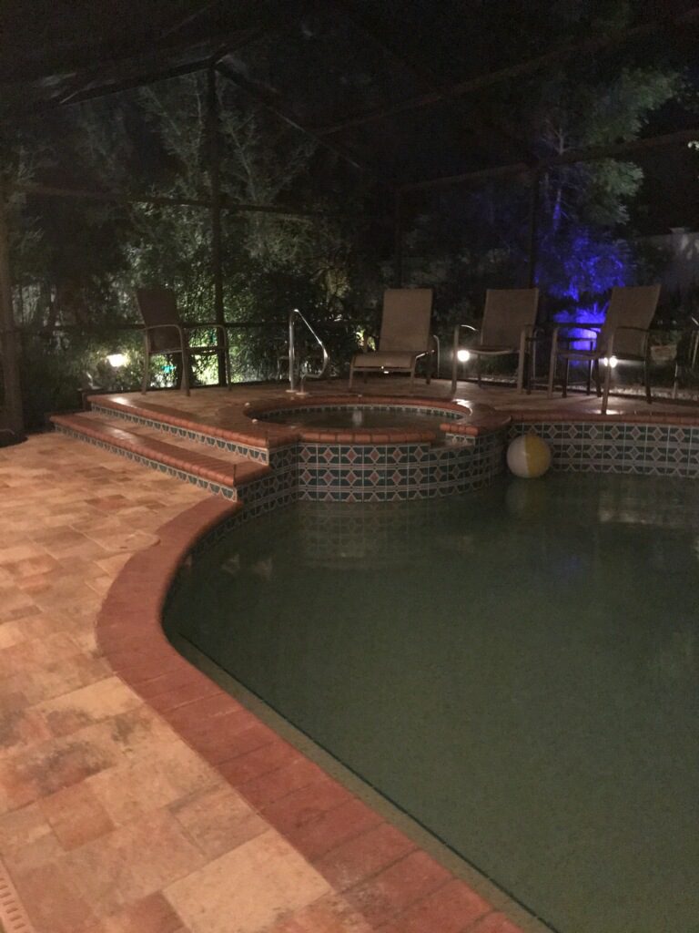 Swimming Pool With Water Constructed With Paved Stones