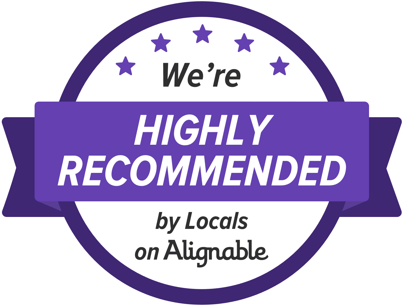 We're highly recommended by locals on alligable.
